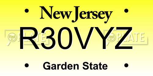R30VYZ New Jersey License Plate
