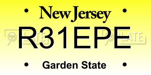 R31EPE New Jersey License Plate