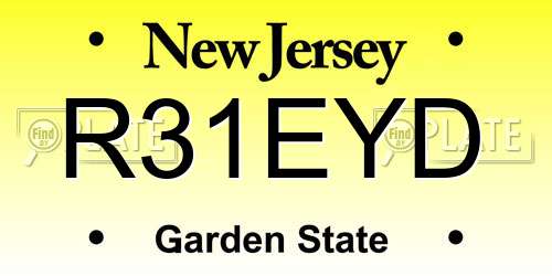 R31EYD New Jersey License Plate