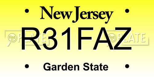 R31FAZ New Jersey License Plate