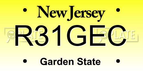 R31GEC New Jersey License Plate