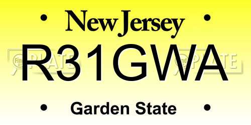 R31GWA New Jersey License Plate