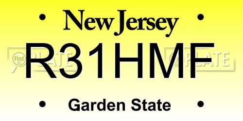 R31HMF New Jersey License Plate