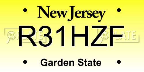 R31HZF New Jersey License Plate