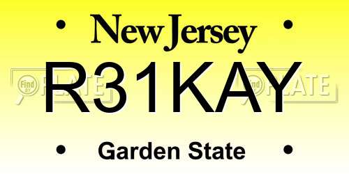 R31KAY New Jersey License Plate