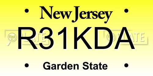 R31KDA New Jersey License Plate