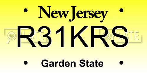 R31KRS New Jersey License Plate