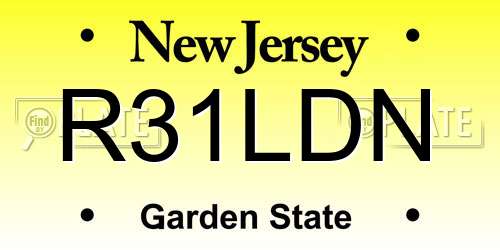 R31LDN New Jersey License Plate