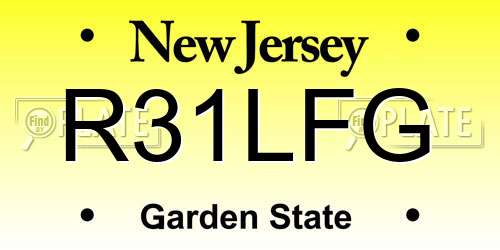 R31LFG New Jersey License Plate