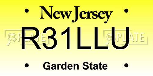 R31LLU New Jersey License Plate