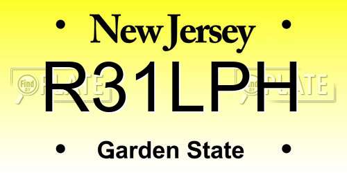 R31LPH New Jersey License Plate