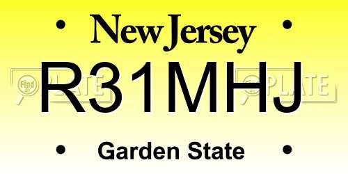 R31MHJ New Jersey License Plate