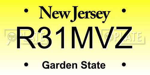 R31MVZ New Jersey License Plate