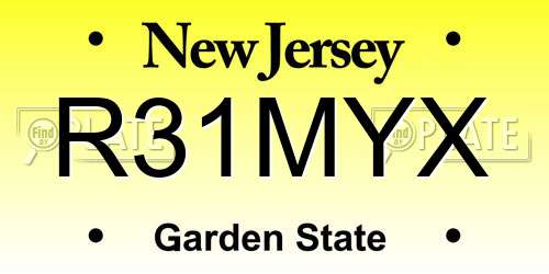 R31MYX New Jersey License Plate