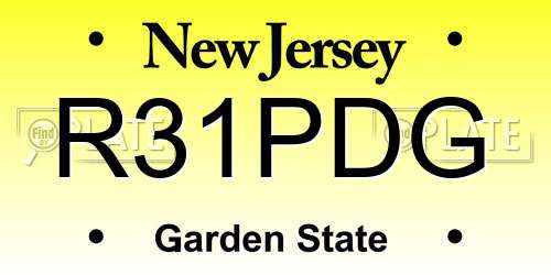 R31PDG New Jersey License Plate