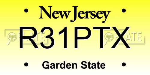 R31PTX New Jersey License Plate