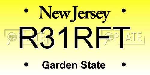 R31RFT New Jersey License Plate