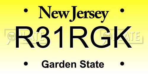 R31RGK New Jersey License Plate