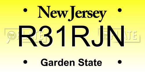 R31RJN New Jersey License Plate