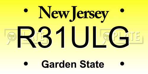 R31ULG New Jersey License Plate