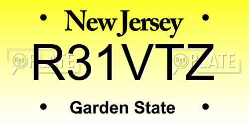 R31VTZ New Jersey License Plate