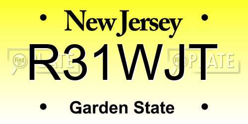 R31WJT New Jersey License Plate