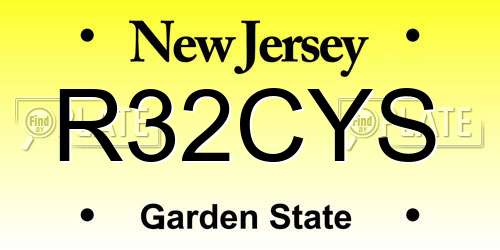 R32CYS New Jersey License Plate
