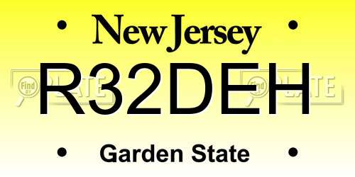 R32DEH New Jersey License Plate