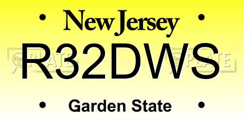 R32DWS New Jersey License Plate