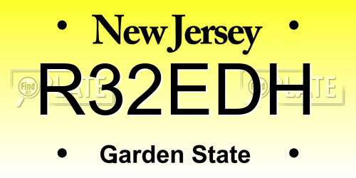 R32EDH New Jersey License Plate