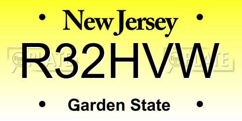R32HVW New Jersey License Plate