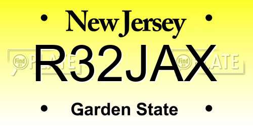 R32JAX New Jersey License Plate