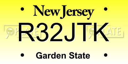 R32JTK New Jersey License Plate