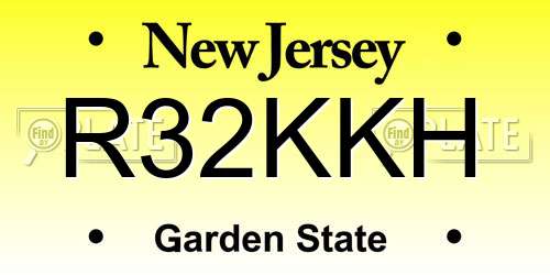 R32KKH New Jersey License Plate