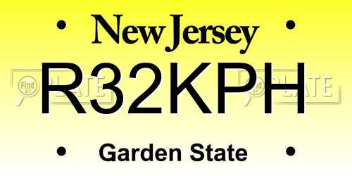 R32KPH New Jersey License Plate