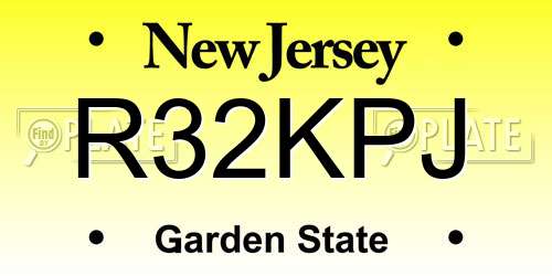 R32KPJ New Jersey License Plate