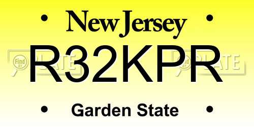 R32KPR New Jersey License Plate