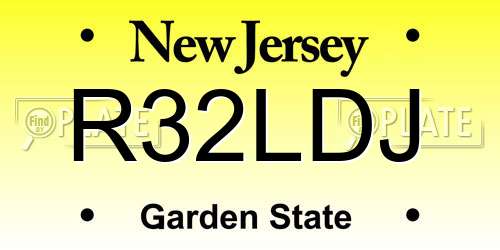 R32LDJ New Jersey License Plate