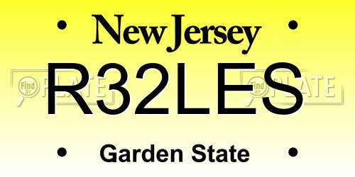 R32LES New Jersey License Plate