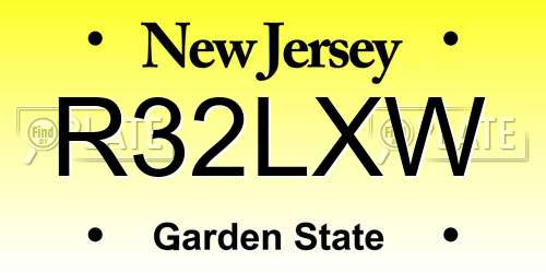 R32LXW New Jersey License Plate