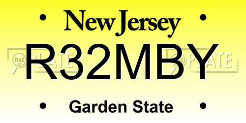 R32MBY New Jersey License Plate