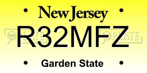 R32MFZ New Jersey License Plate