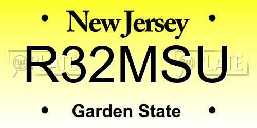 R32MSU New Jersey License Plate