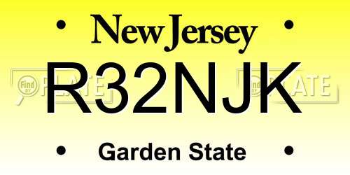 R32NJK New Jersey License Plate