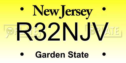 R32NJV New Jersey License Plate