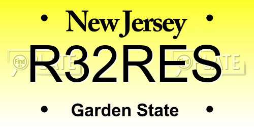 R32RES New Jersey License Plate