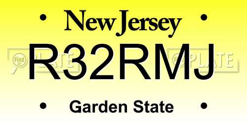 R32RMJ New Jersey License Plate