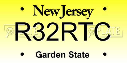 R32RTC New Jersey License Plate