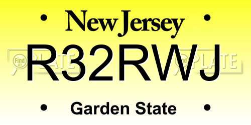 R32RWJ New Jersey License Plate