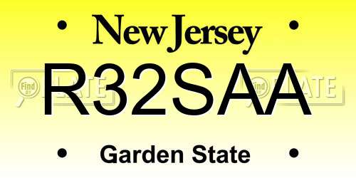 R32SAA New Jersey License Plate
